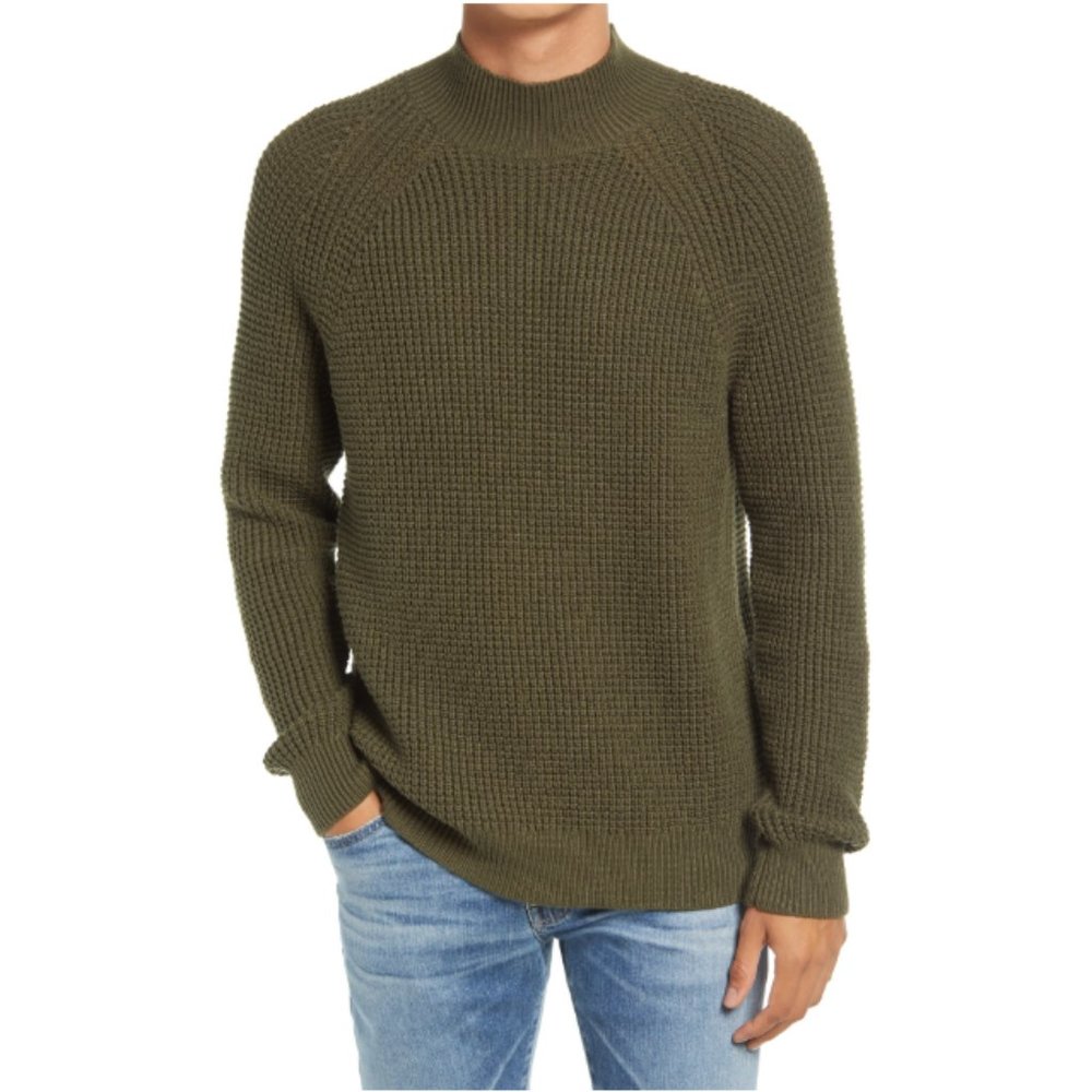 CLEARANCE NWOT Treasure & Bond Olive Organic Cotton Waffle Knit Sweater